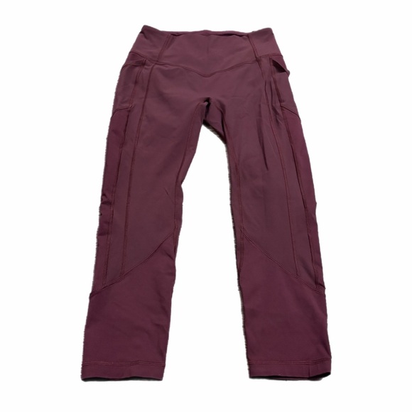Lululemon All The Right Places High-Rise Crop *23" (Garnet) Size 8 - Picture 2 of 7